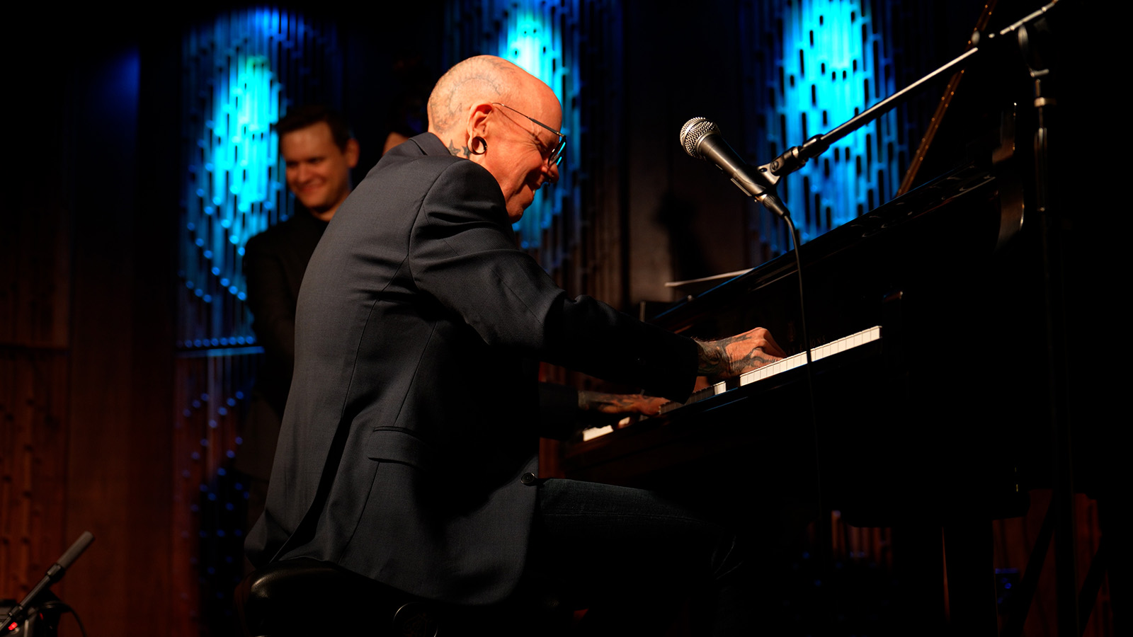 Mike Jones at the piano
